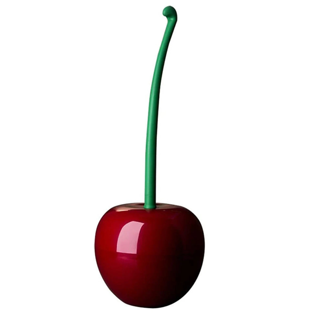 3 Colors Cherry-Shaped Toilet Brush Set – Free-Standing Long Handle Cleaner with Holder for Bathroom | Cute & Functional Oasis Select Red