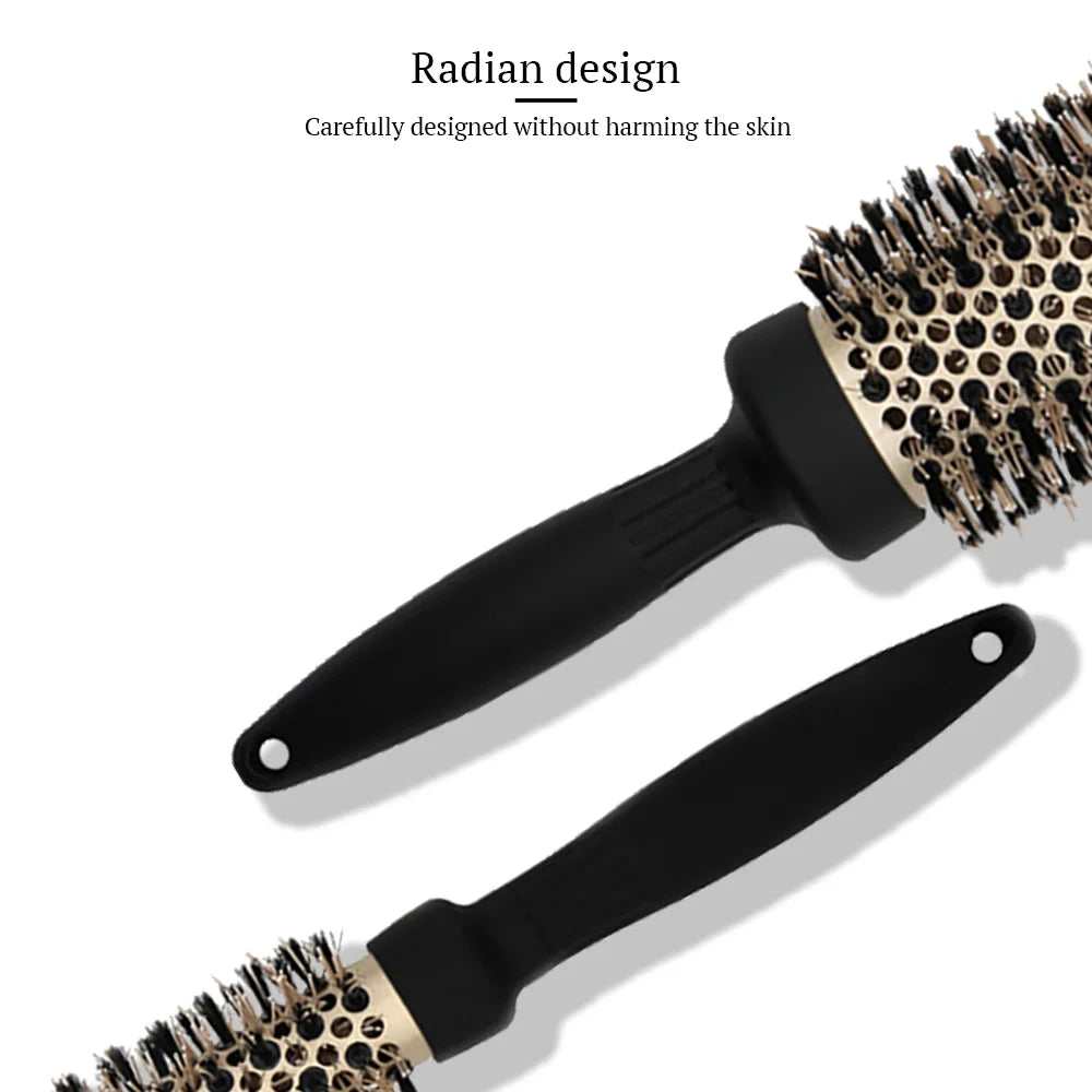 Hair Brush Comb Professional High Temperature Resistant Ceramic Iron Round Comb 5 Sizes For Blow Dry Salon Styling Tools Oasis Select