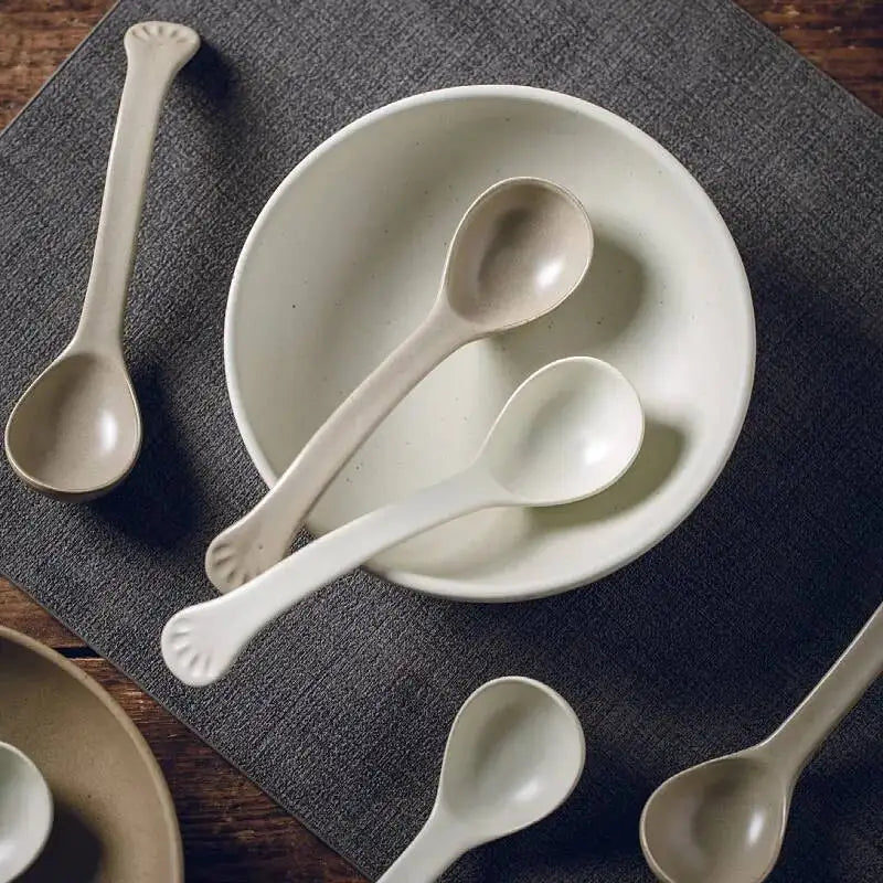 Jingdezhen Rustic Ceramic Household Soup Rice noodles Spoon Kitchen Tablewear Oasis Select