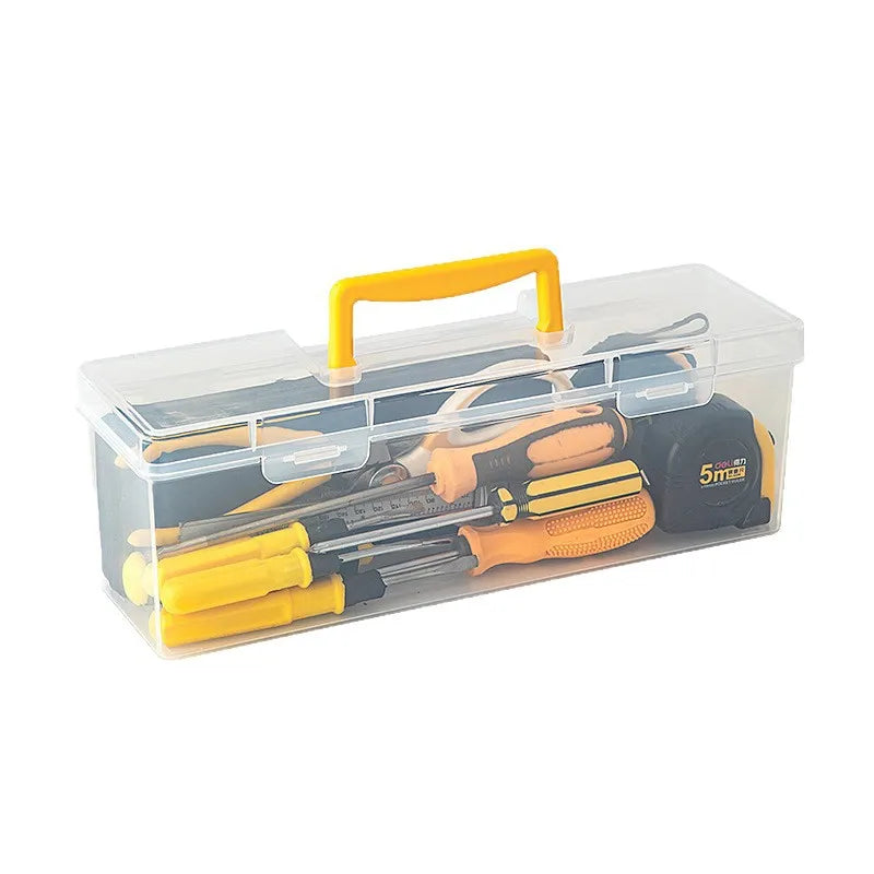 7Pcs Heavy Duty Parts Organizer, Clear Tool Storage Box with 6 Removable Bins, Portable Hardware Case for Screws Nails Nuts Oasis Select