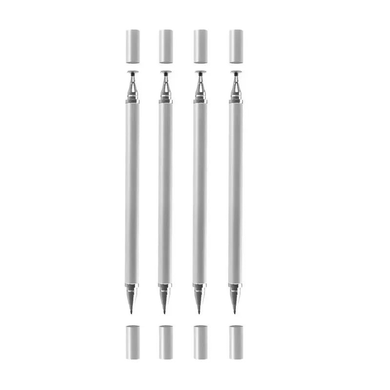 1/4pcs 2 In 1 Universal Stylus Pen For Tablet Mobile Android Phone IPad Accessories Drawing Tablet Capacitive Screen Touch Pen Oasis Select Silver-4pcs