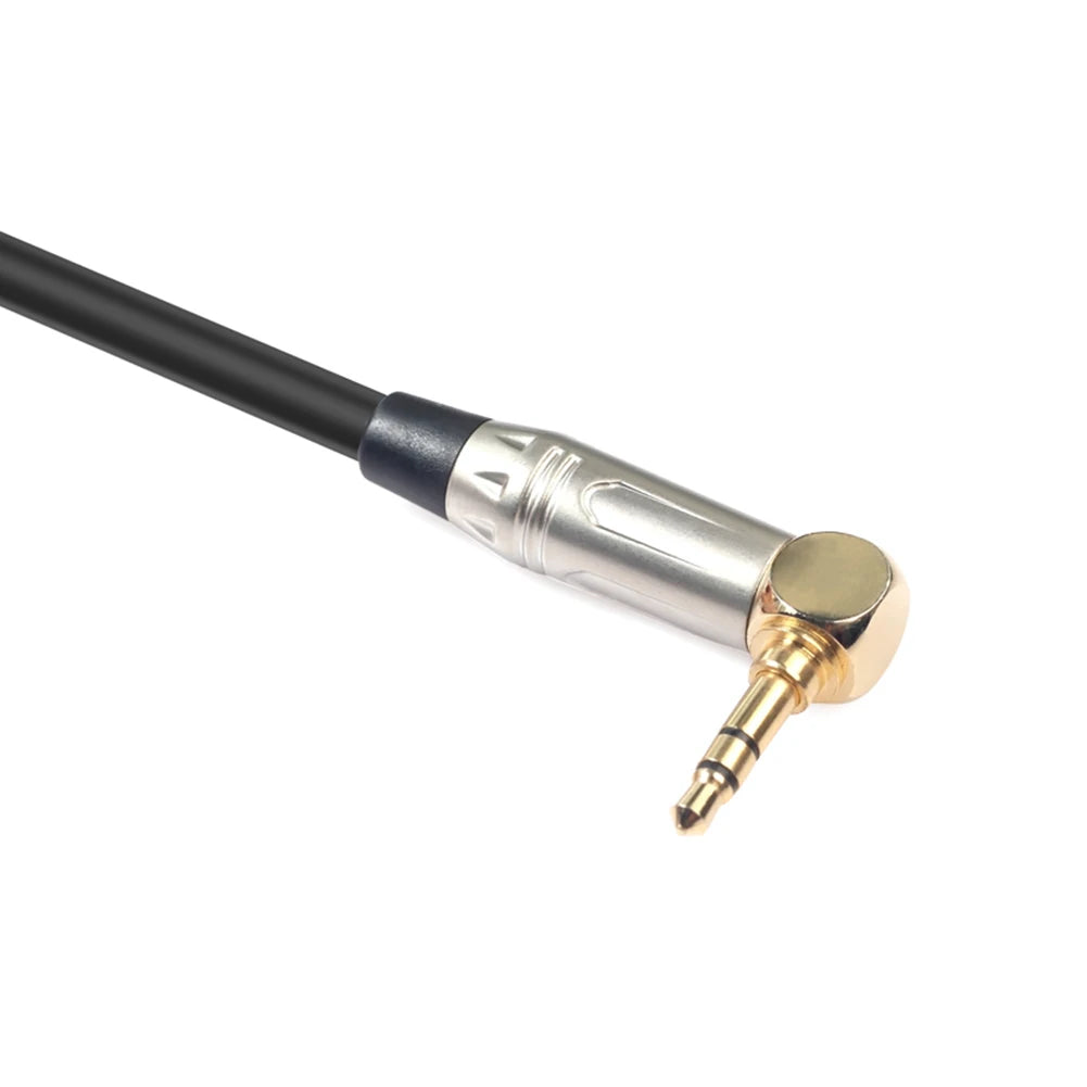 90 Degree 3.5mm Stereo TRS Male To XLR 3Pin Male Microphone Extension Cable Accessories Wire Cord for Headphone Microphone Oasis Select