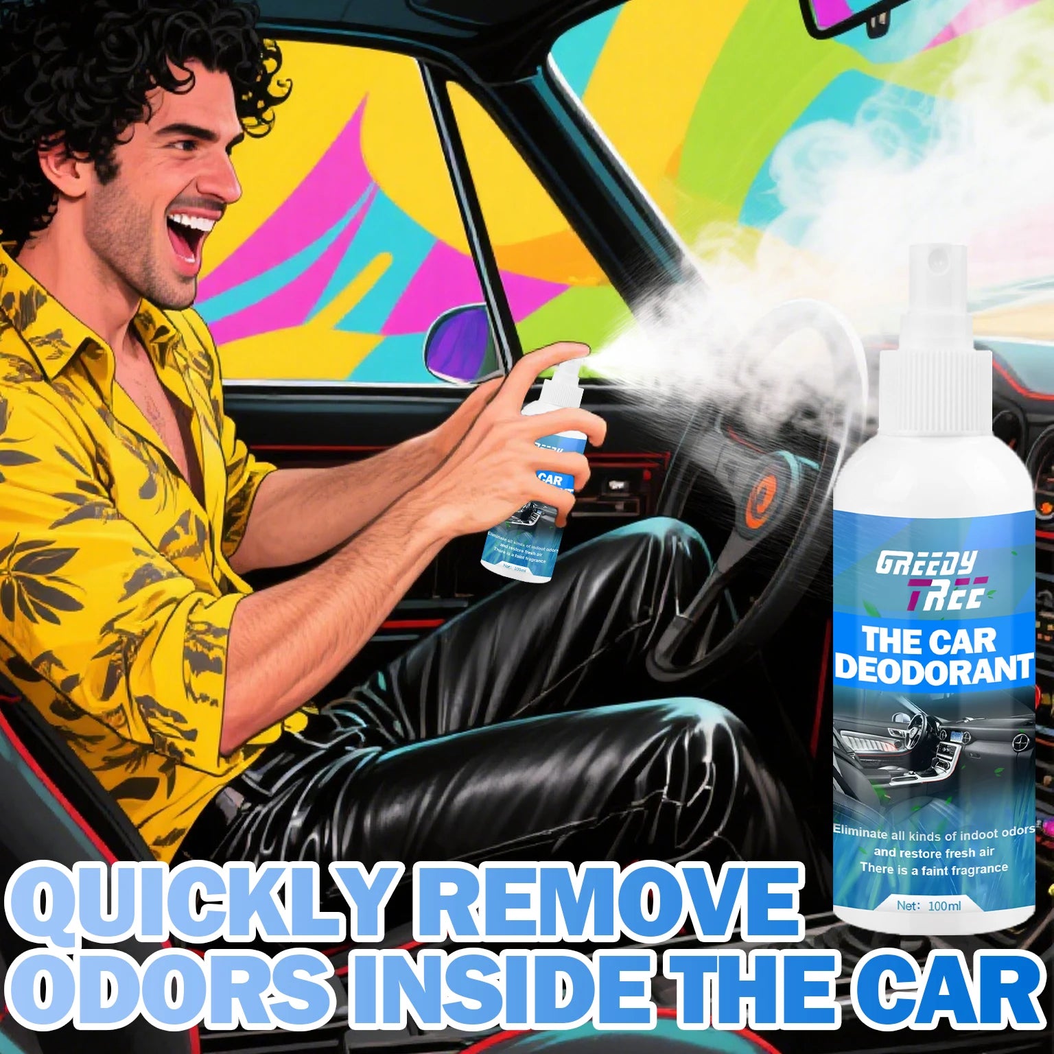 Car Air Freshener Antibacterial AC Deodorizer Spray