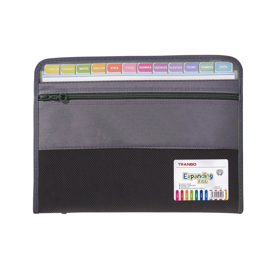13 Pocket Accordion File Organizer with Zipper & Pencil Pouch