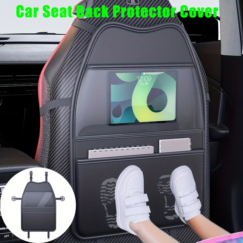 Car Seat Back Protector Anti-Kick Mat with Organizer | Universal