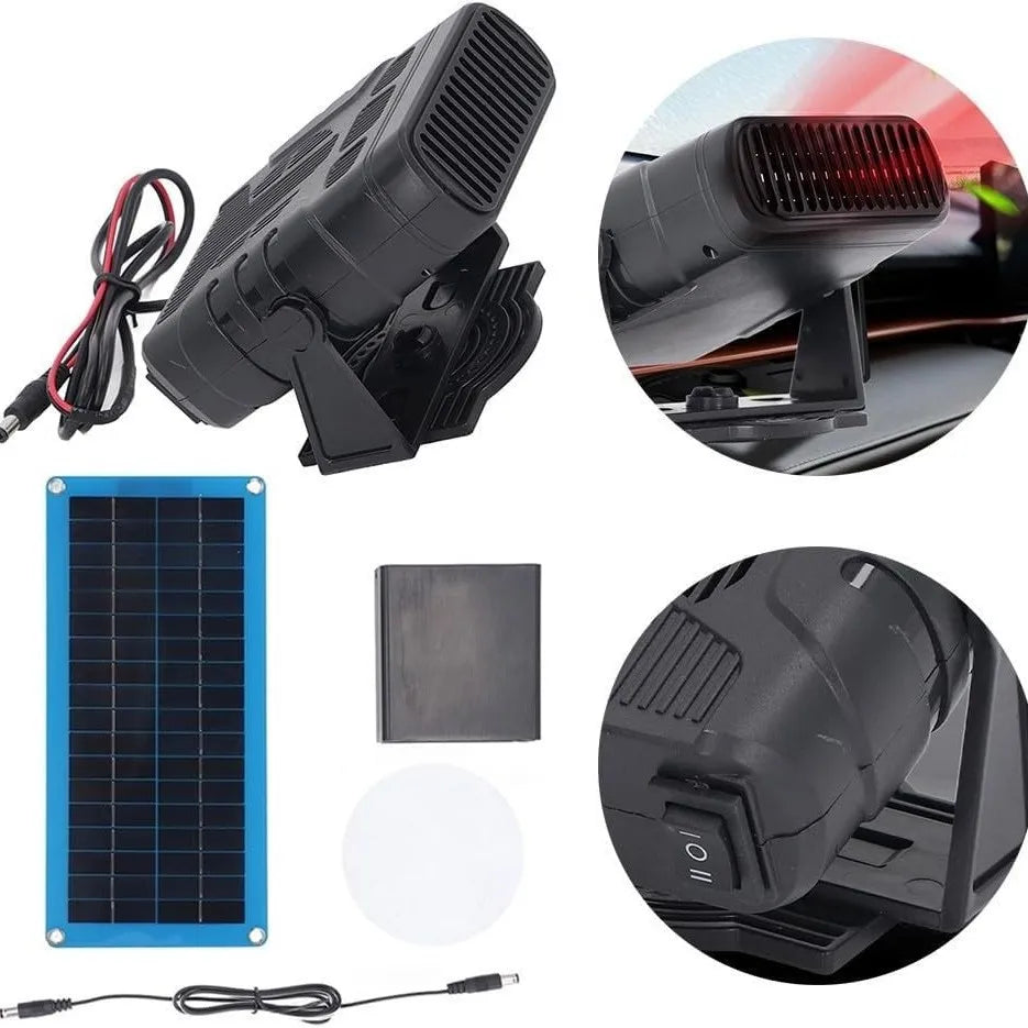 Electric Heater Powered Solar Panel Sunlight 30W Winter Protable Outdoor Camping Car Pets Warmer Drying and Heating Oasis Select