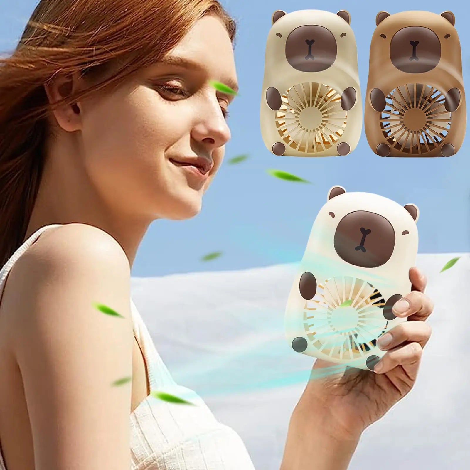 Animal Fan Handheld Electric Capybara Fan USB Charging 3-Speed Air Coolers Personal Cooling Devices Handheld Desktop Mini Fan Oasis Select