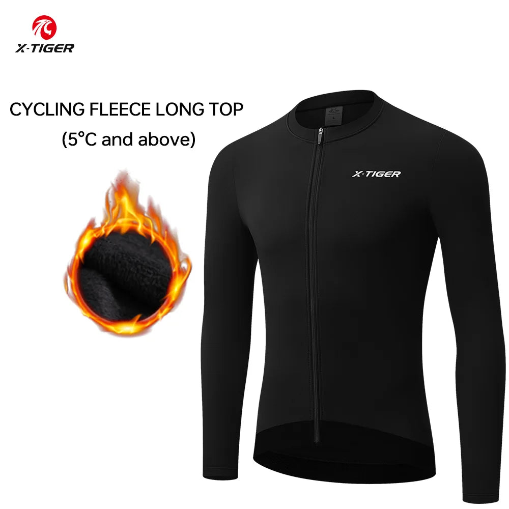 X-TIGER Winter Warm Men's Cycling Jersey Fleece Bicycle Warm Jacket Road MTB Clothes Multicolor Bicycle clothing Oasis Select XM-ZY-38001 XXL