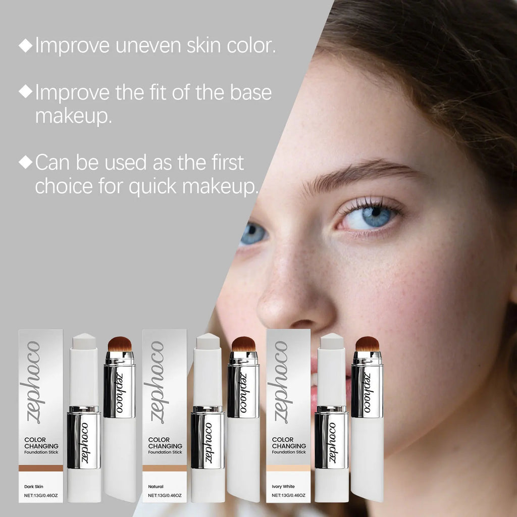 Zephoco Color-Changing Foundation Stick – Matte & Moisturizing Foundation Stick Oasis Select