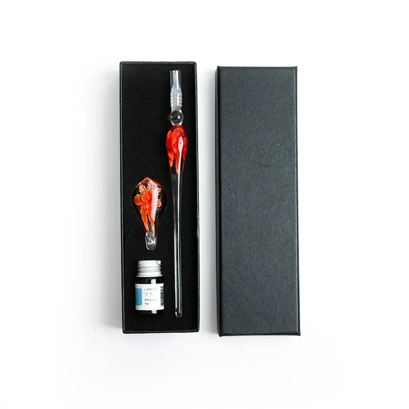 Flower glass dipping pen, student stationery, glass pen, crystal glass pen, birthday gift pen set Oasis Select 5