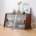 Japanese desktop dining side cabinet glass door display cabinet kitchen countertop cup storage rack household cabinet bamboo Oasis Select 60 long walnut