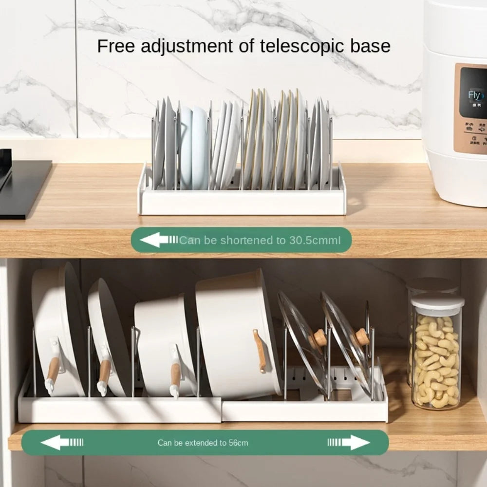 Kitchen utensil artifact pot storage rack Foldable kitchen utensil storage rack Kitchen pot lid storage rack Oasis Select