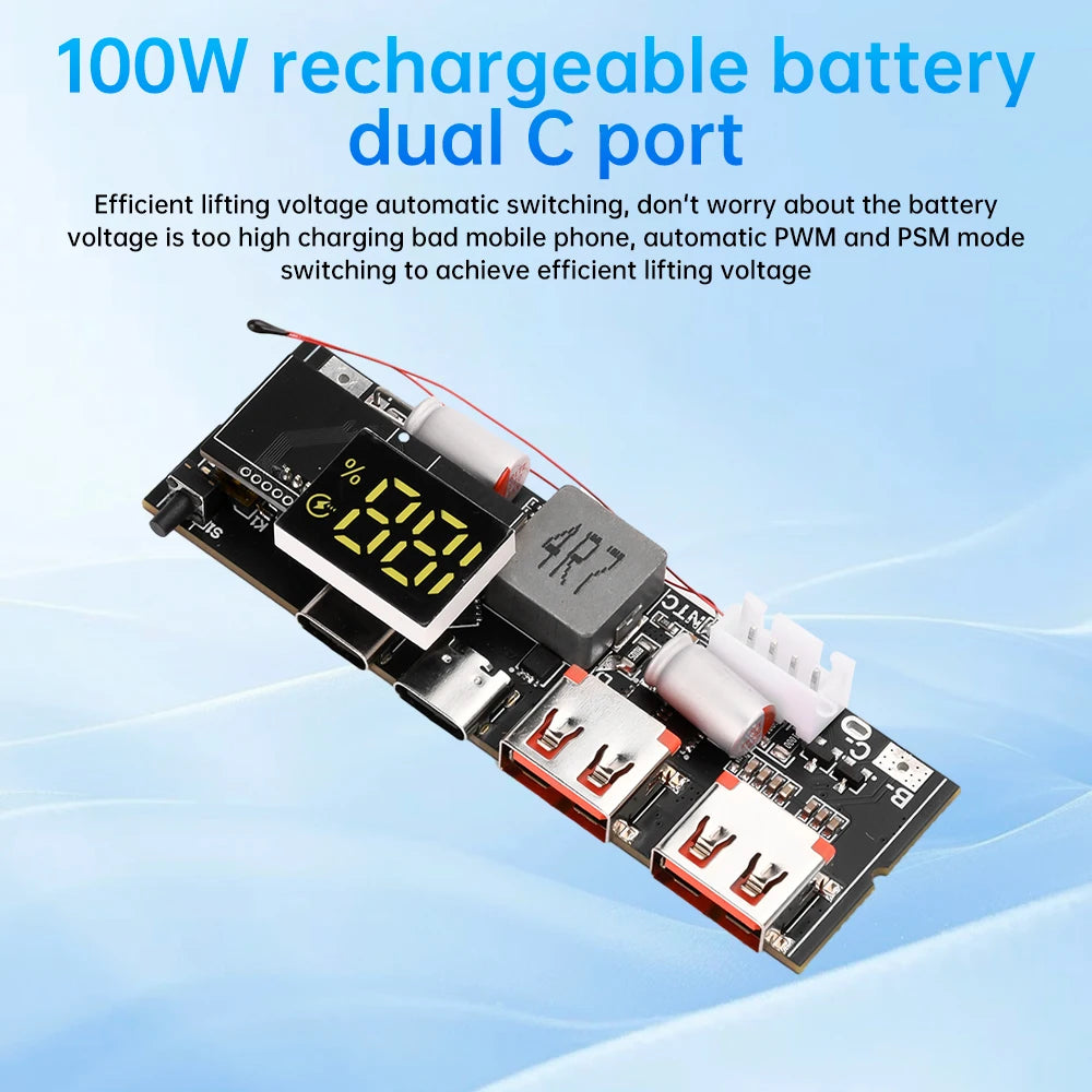 3S 4S 5S 65W 100W Power Bank Dual Type-C Bidirectional Super-Fast Charging Module Power Bank Circuit Board Oasis Select