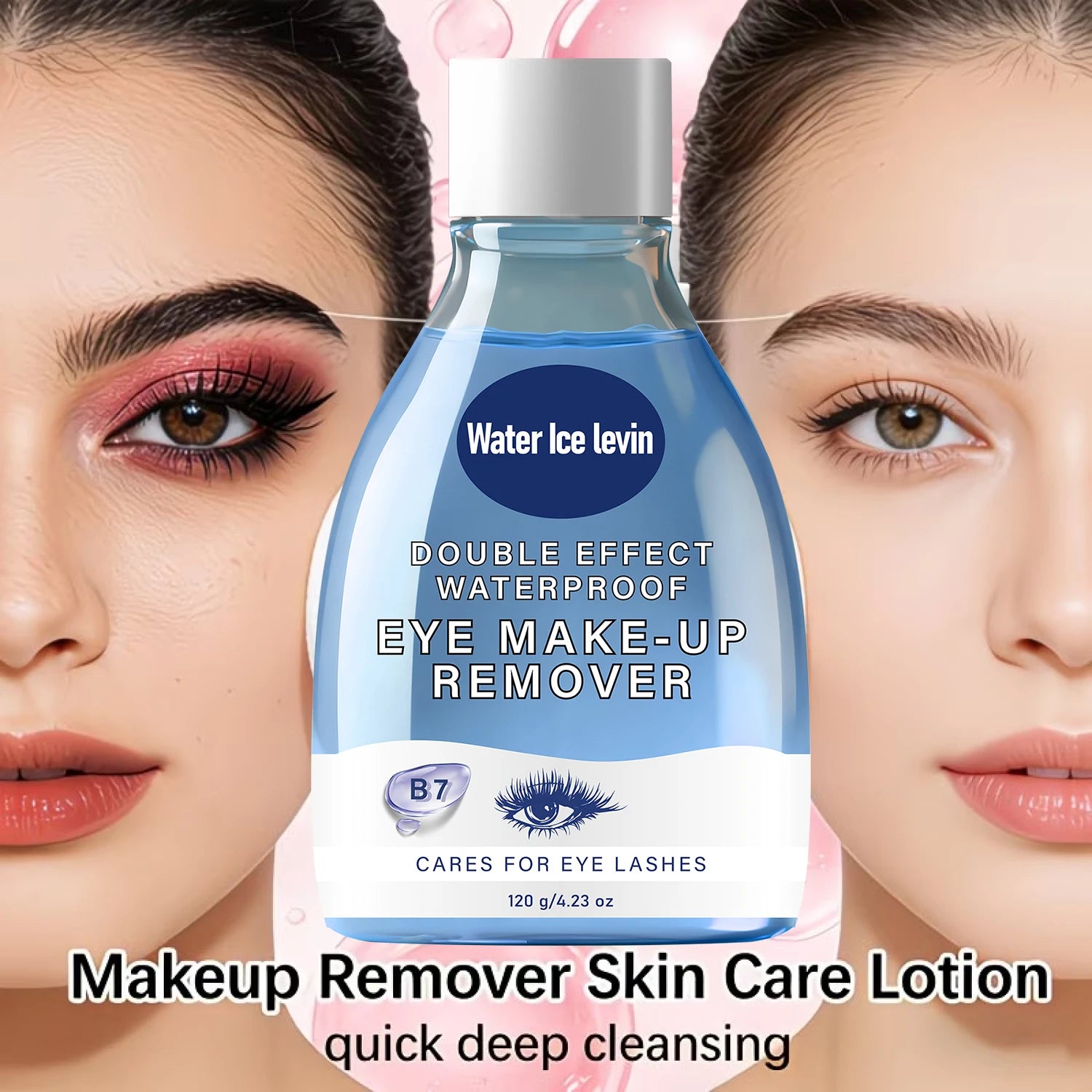 Double Effect Eye Makeup Remover with B7 & Collagen, Gentle on Lashes & Waterproof Oasis Select