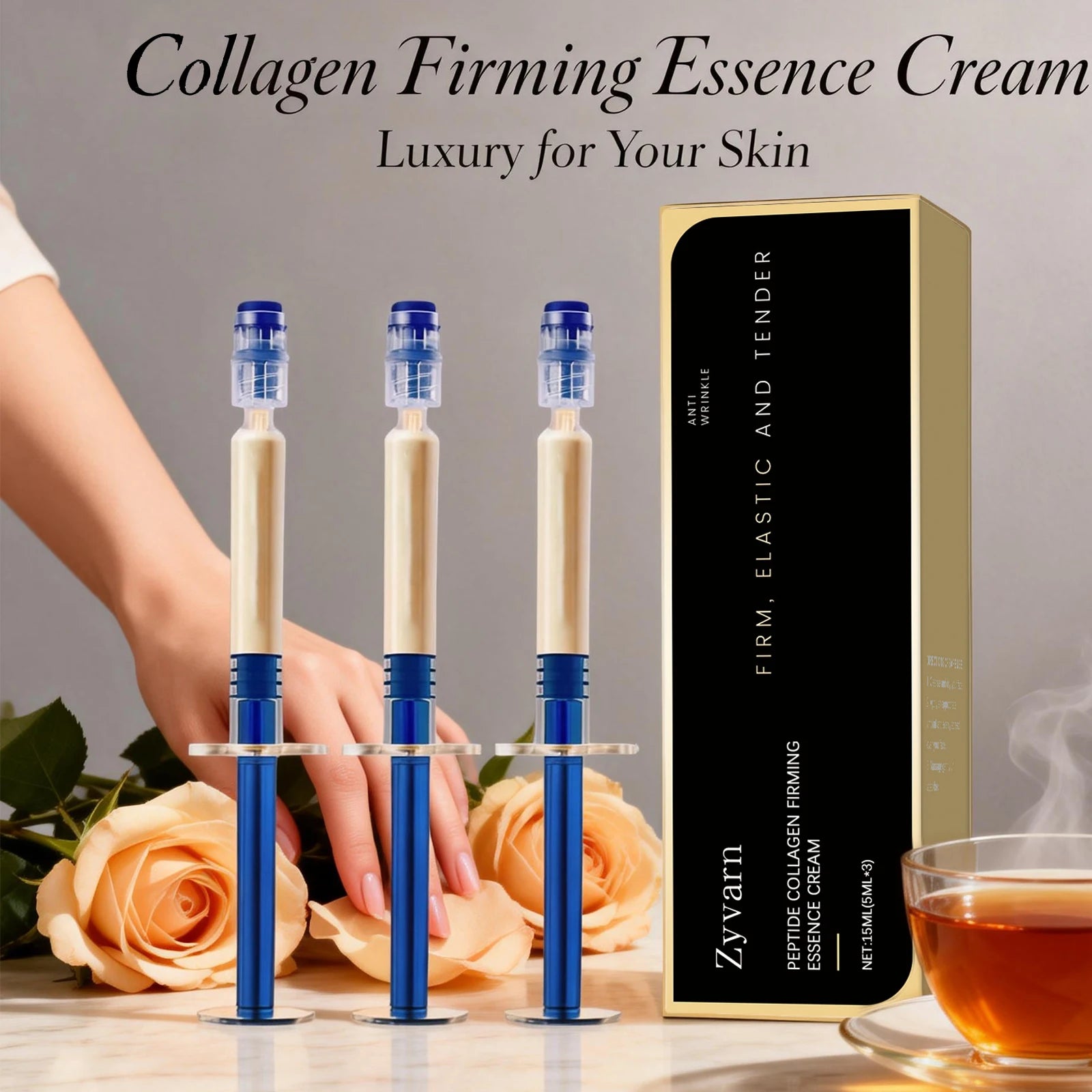 Peptide Collagen Firming Essence Cream Tightening Lifting Reduce Sagging Improve Dullness Skin Brightening Hydrating Face Care Oasis Select