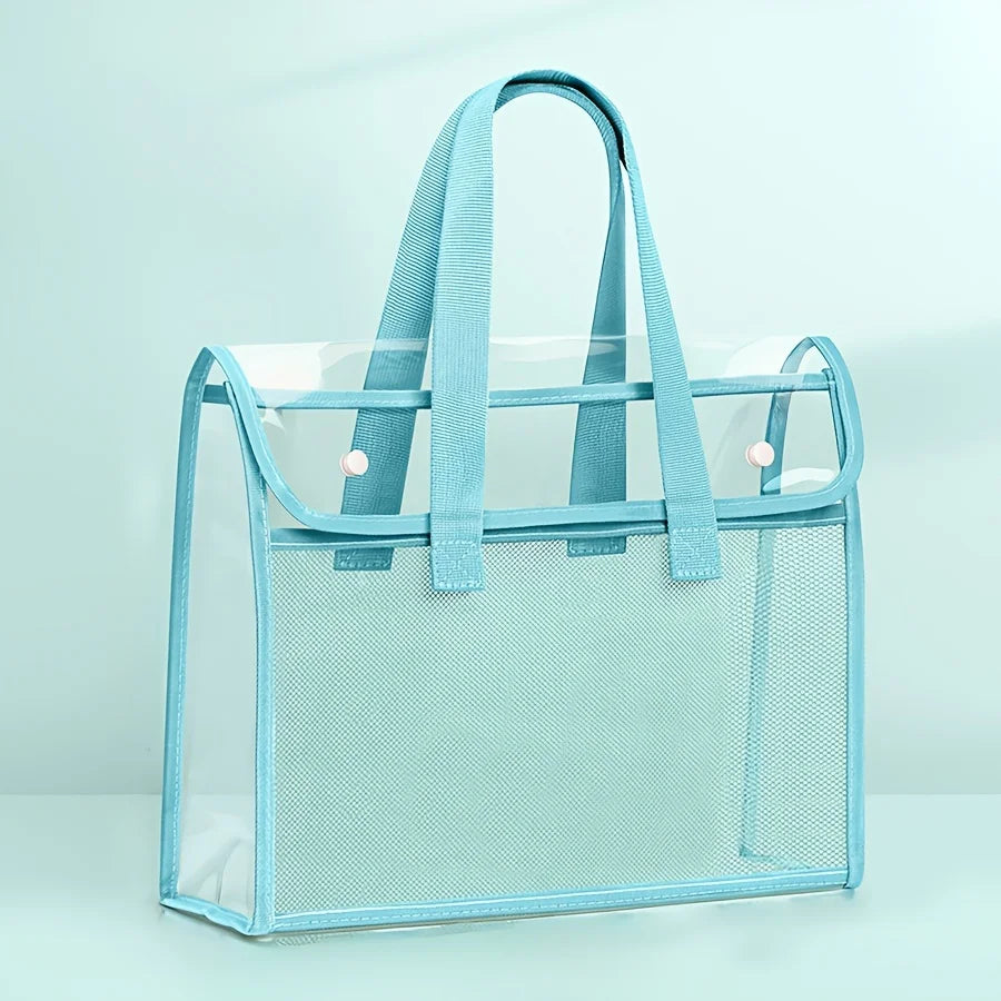 Large Capacity Waterproof Handheld Study Bag Elementary School Subject Test Paper Storage Bag Transparent Exam Bag PVC Material Oasis Select