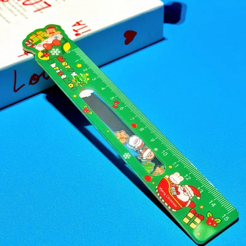 Cartoon Santa Claus Snowman Christmas Ruler Creative Drawing Painting Tool Reward Stationery Student Gift School Supplies Oasis Select A5