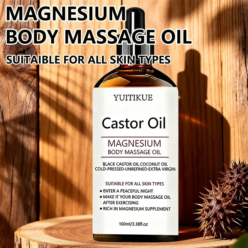YUITIKUE Castor Oil Magnesium Massage Oil – Non-Sticky 100ml