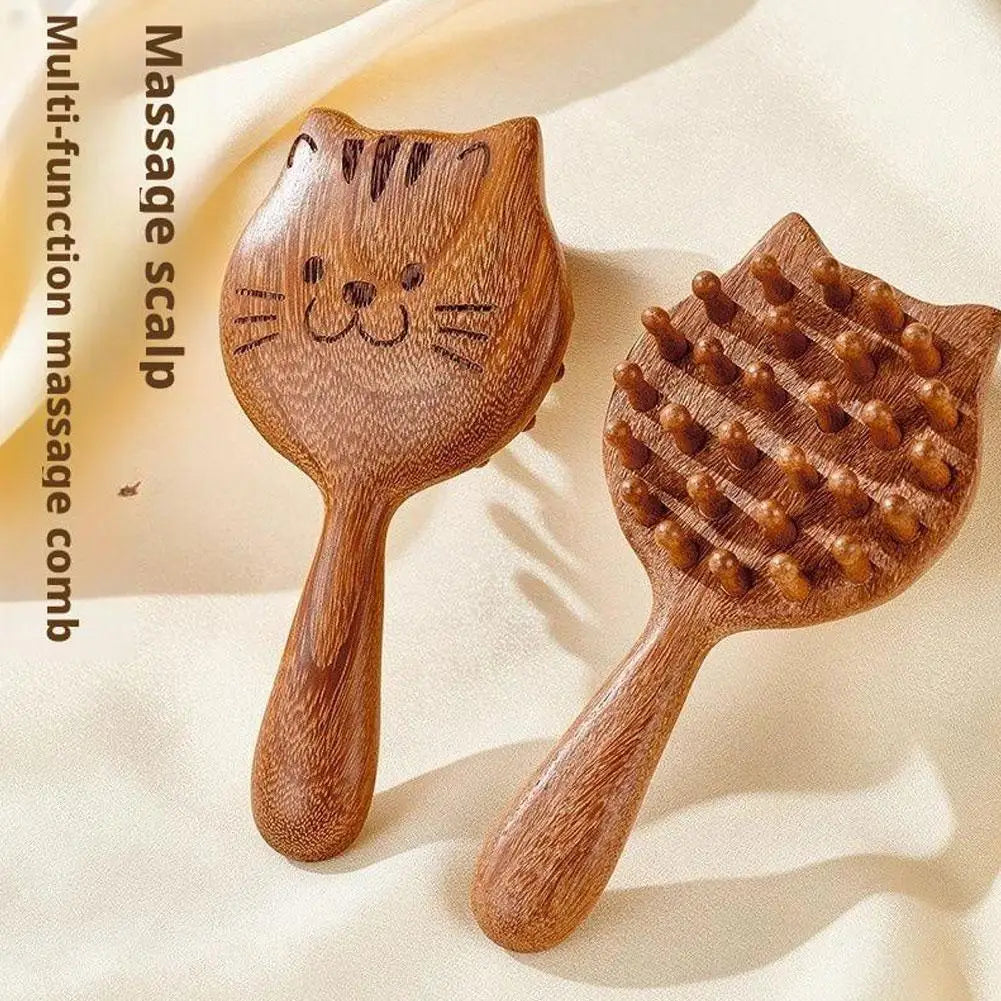 Sandalwood Wide Tooth Scalp Massage Comb – Guasha Hair Care Scalp Massage Comb Oasis Select