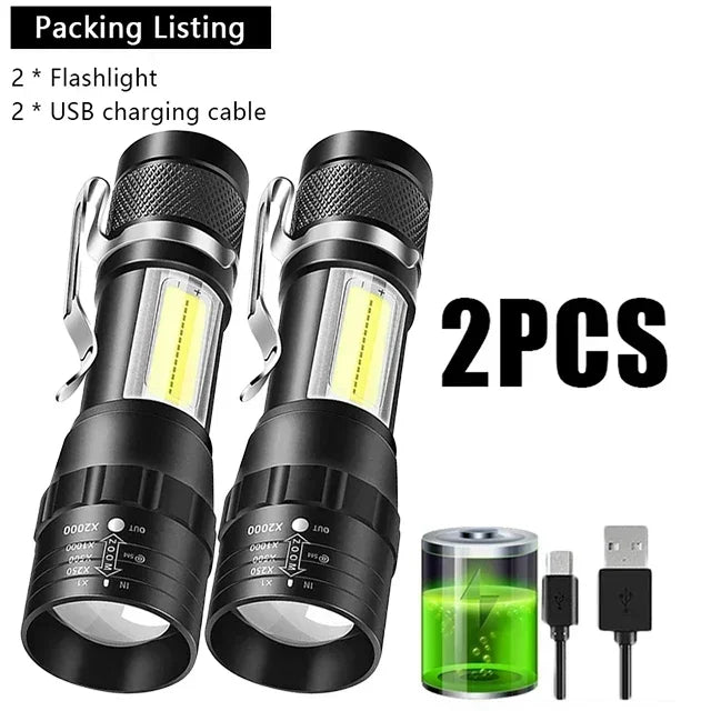 KDULIT Mini COB LED Flashlight 550lm USB-C Rechargeable Magnet