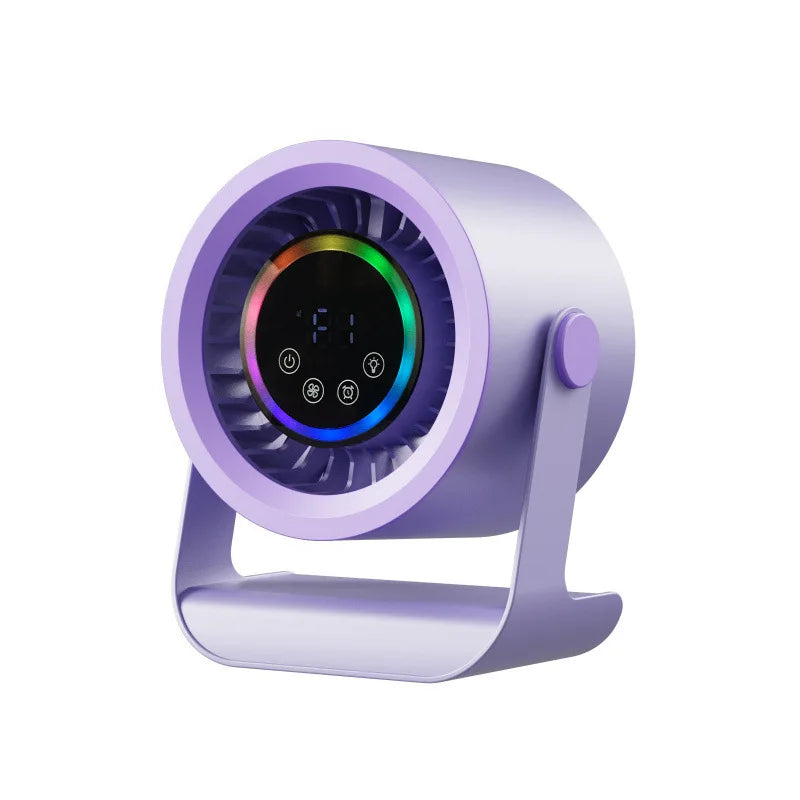 USB Mini Fan Touch Control Digital Display – Silent Desk Fan