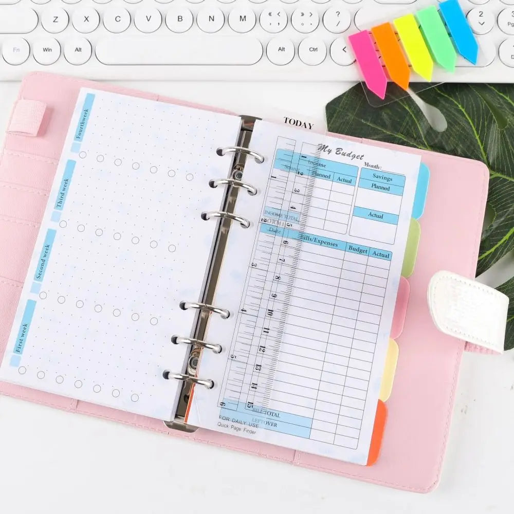 Weekly Monthly Planner Inside Paper Stationery Paper Refill Inner Pages Spiral Binder Paper A6 Loose Leaf Paper Budget Pages Oasis Select