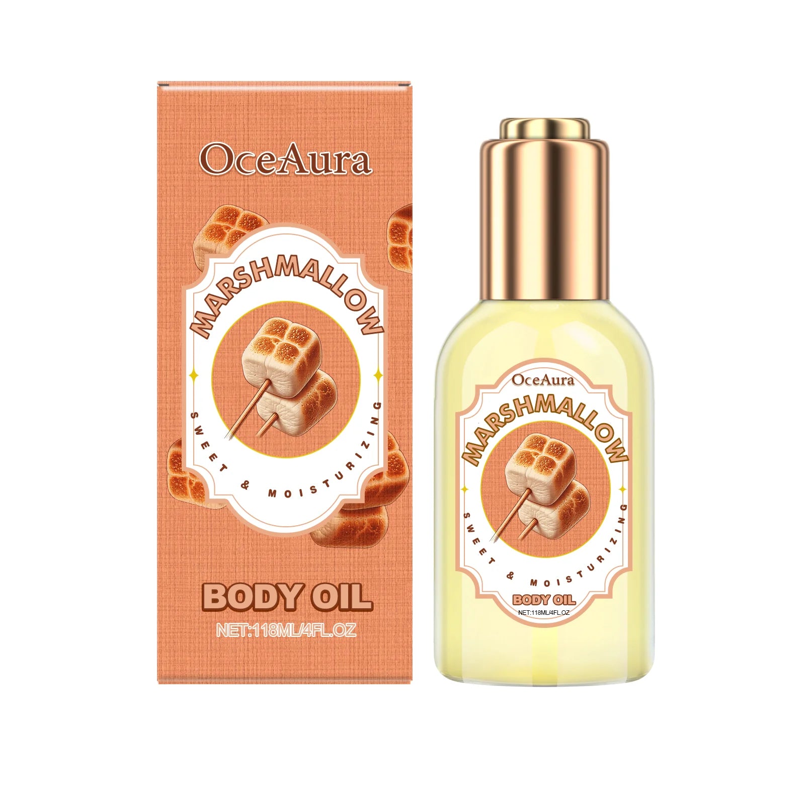 OceAura Strawberry Body Massage Oil – Moisturizing & Relaxing Body Massage Oil Oasis Select Marshmallow