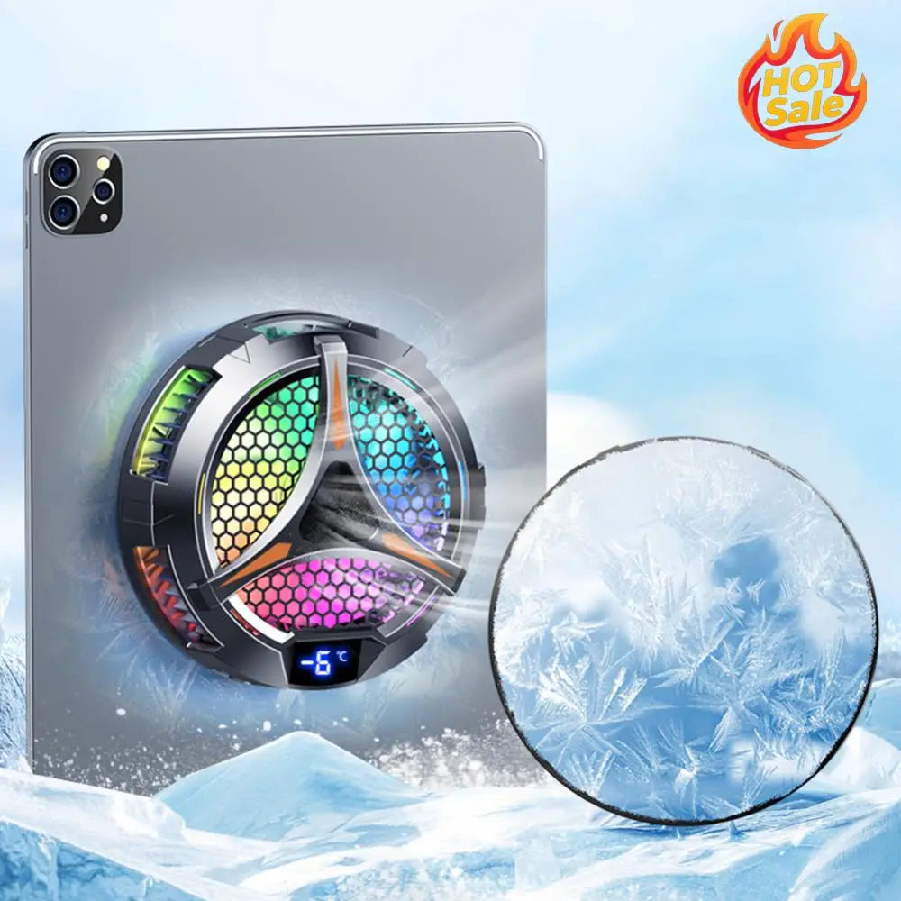 Magnetic Universal Tablet Cooler with Temperature Display for iPad Cooling Fan RGB Lighting Radiator Cooler for Dedicated Tablet Oasis Select