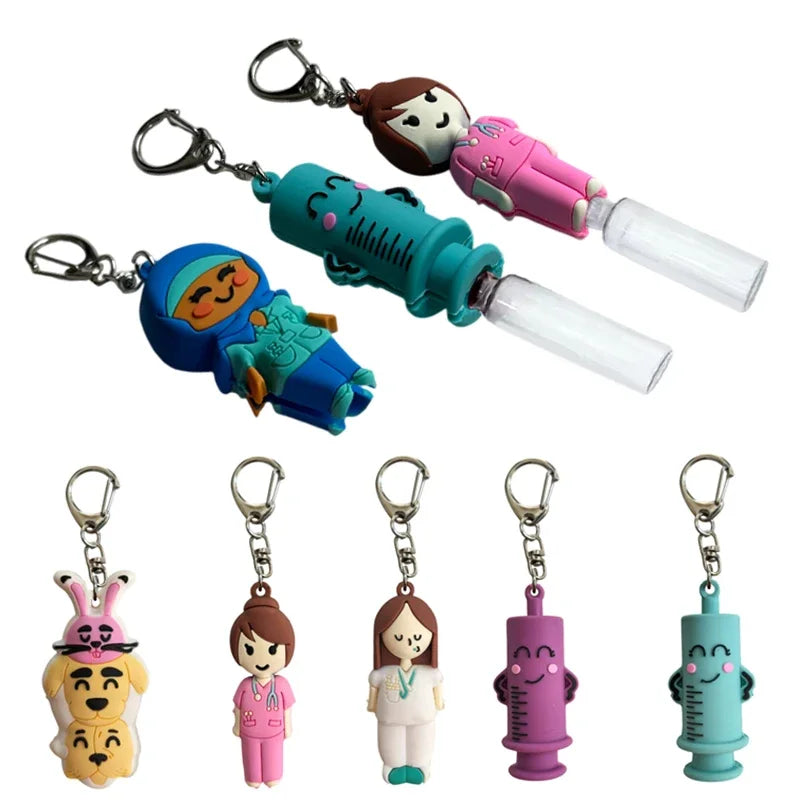 Syringe-Shaped Ampoule Bottle Opener Keychain Rubber Cutter Aid Medication Vial Breaker Tool For Home Nurses And Doctors Oasis Select