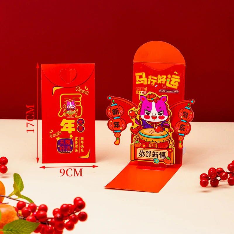 Chinese New Year Red Envelopes Red Pocket Year Of Horse Lucky Money Pockets Spring Festival Gift New Year Eve Hongbao Oasis Select A11