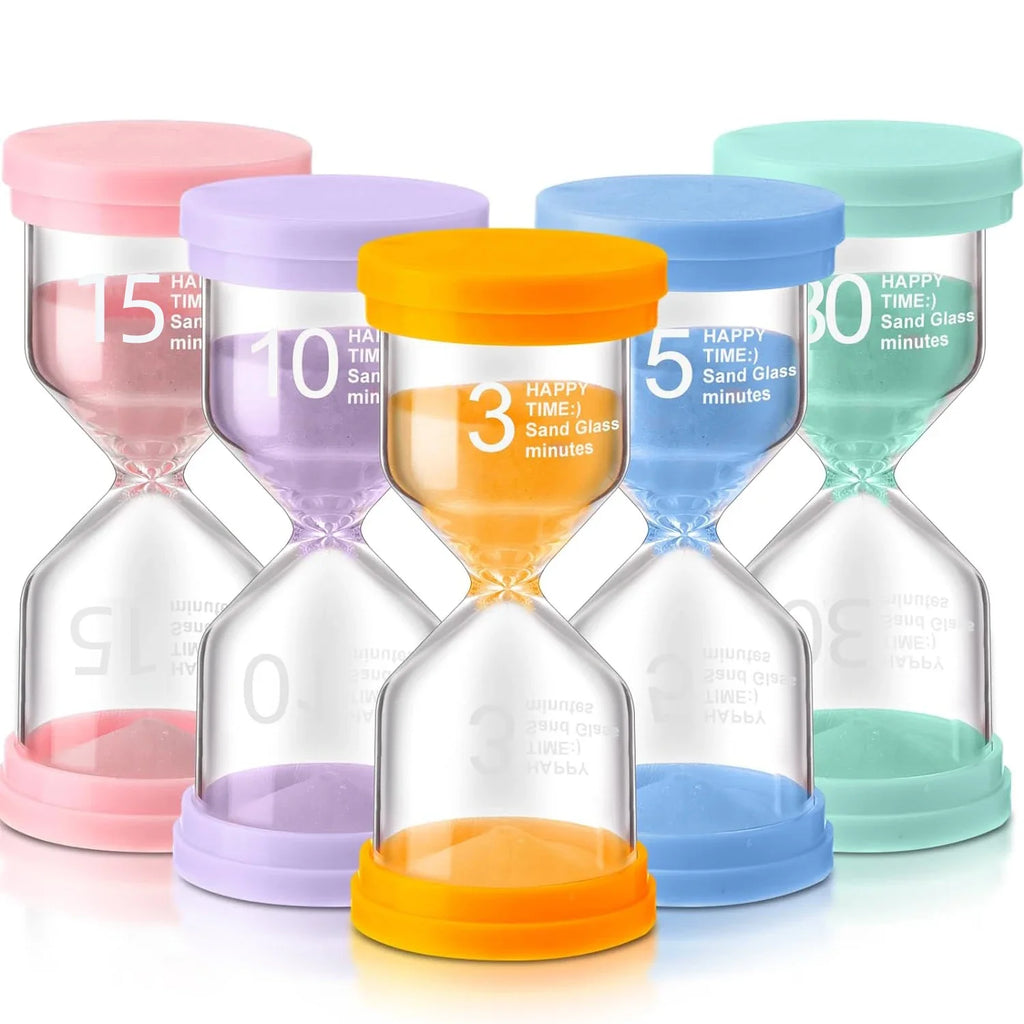 1PCS 3/5/10/15/30 Minutes Colorful Hourglass Sandglass Children Kid Gift Toy Sand Timer Hour Glass Home Decoration Sand Clock Oasis Select