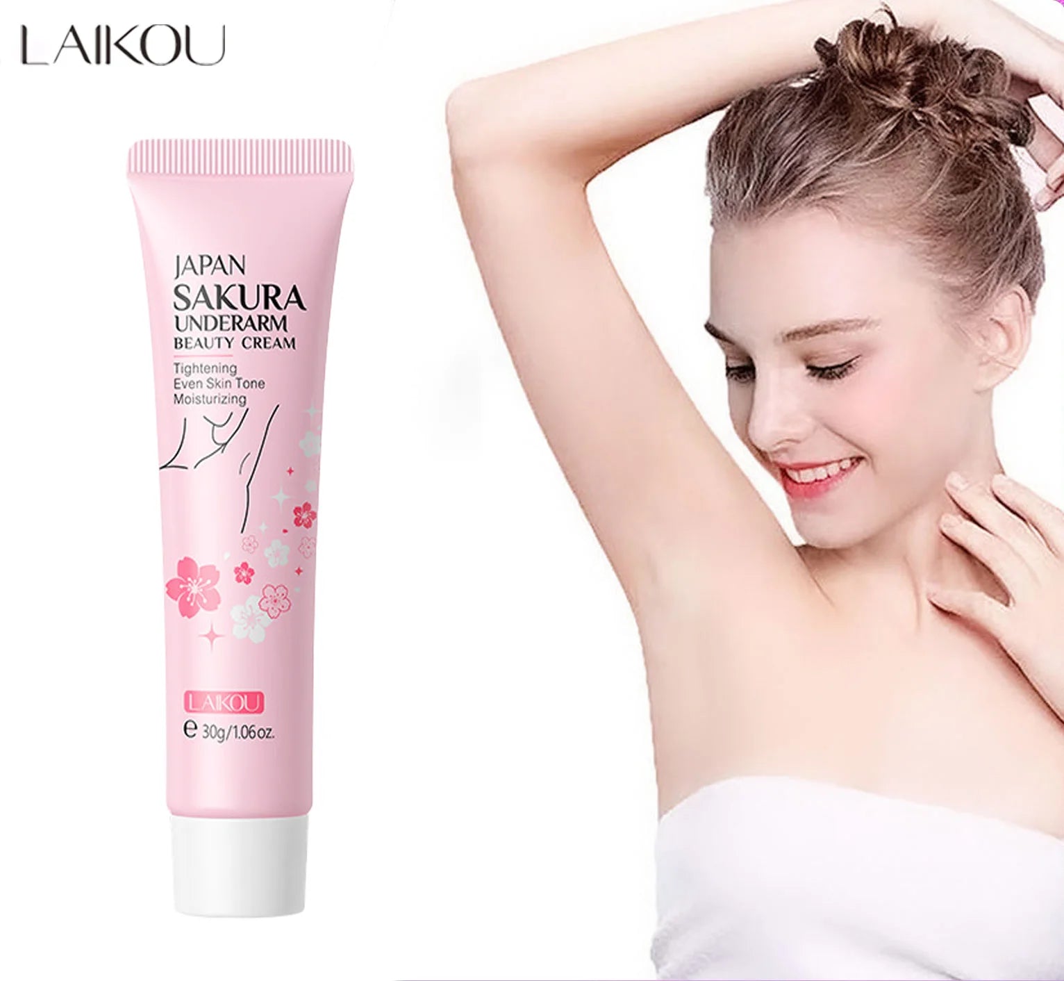 Laikou Sakura Underarm Brightening Cream – Dark Skin 30g Body Brightening Cream Oasis Select