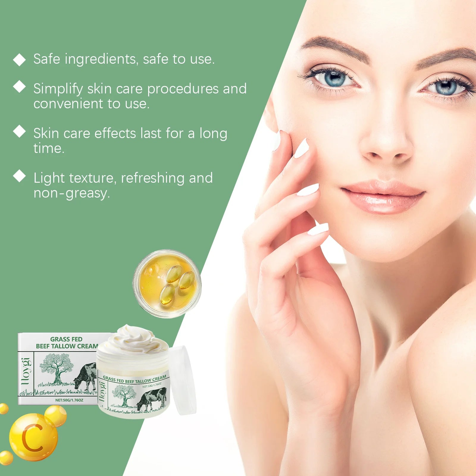 Hoygi Tallow Face & Body Cream – Moisturizing & Firming Tallow Body Cream Oasis Select