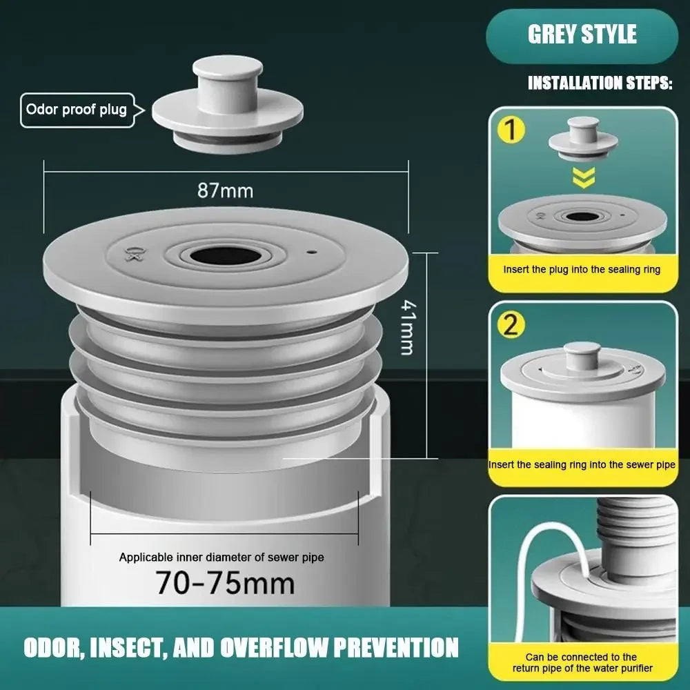 Durable Anti Odor Washbasin Floor Drain Core Shower Drainer Sewer Strainer Plug Insect Prevention Water Pipe Connector Oasis Select 70-75mm-Type2