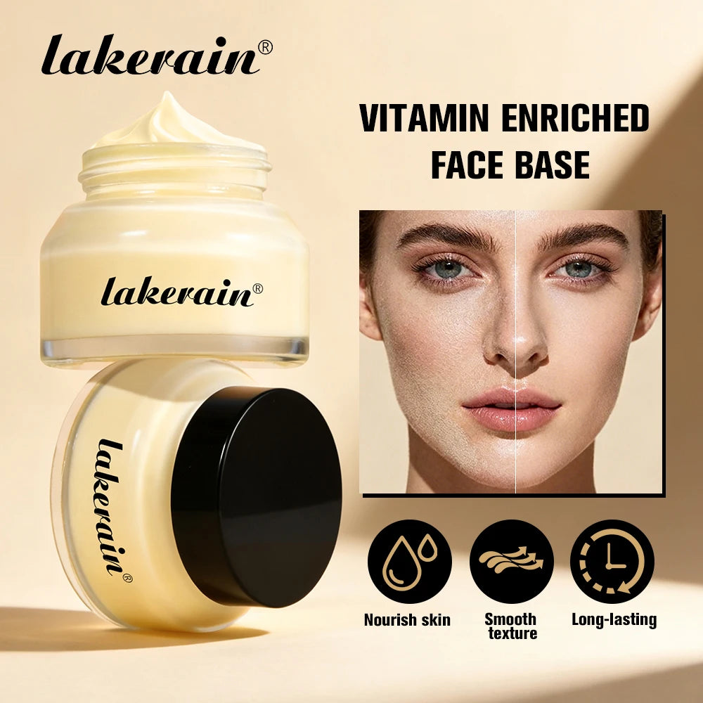 Lakerain Vitamin Facial Base Cream Long Lasting Makeup Nourishes Skin Deep Hydration Smoothly Flawless Smooth Pores Base Cream Oasis Select