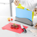 1Set Flexible Plastic Cutting Board Mats Non-Slip Cutting Mat Thin Kitchen Cutting Mat Set +Food Icons Oasis Select As Shown NONE
