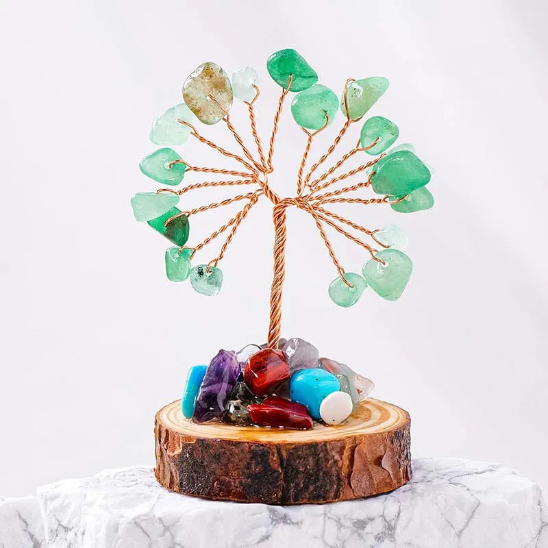 Lucky Mini Tree Natural Crystal Wire Winding Amethyst Citrine Gravel Home Office Feng Shui Decoration Crafts Money Trees Gifts Oasis Select 10
