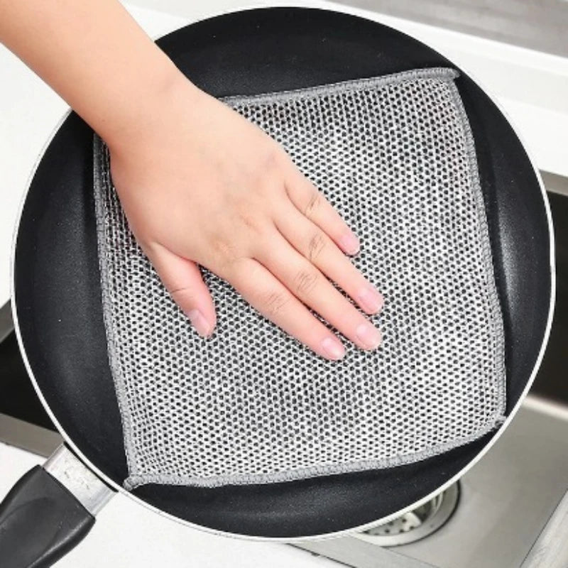 Double-sided Metal Wire Cleaning Cloth Oil Removal Kitchen Dish Rag Alternative To Steel Wool for Kitchen & Sink Mat Use Oasis Select