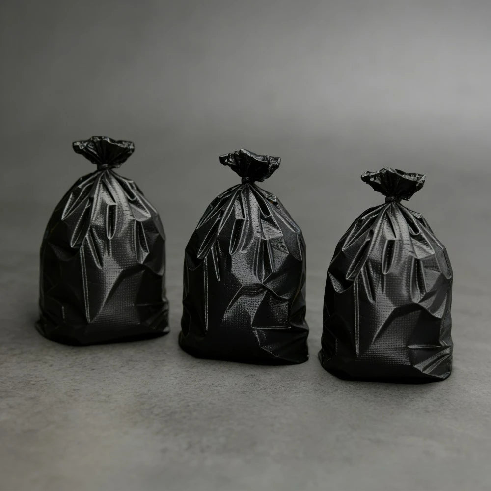 Miniature Trash Bags Sculpture 3pcs Funny Fake Garbage Bags Statues 3D Printed Prank Decor for Home Office Dollhouse Decorations Oasis Select 3pcs trash bag