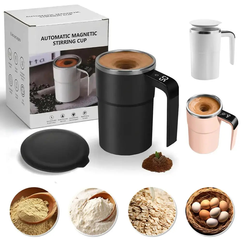 380ml Electric Self-Stirring Mug – USB Rechargeable Stainless Steel