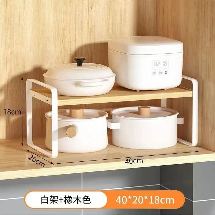 Countertop Kitchen Storage Rack – Layered Cabinet Organizer