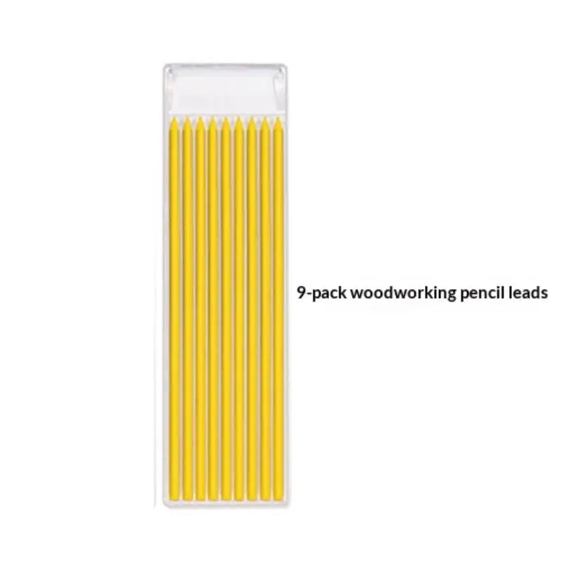 2.8mm 2-in-1 Woodworking Mechanical Pencil With Lead And Built-in Sharpener For Deep Hole Carpenter Marking Pencils Tool Oasis Select yellow refill
