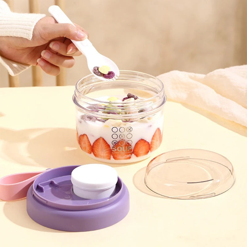 650ml Leak-Proof Portable Breakfast Cup & Salad Bento Box