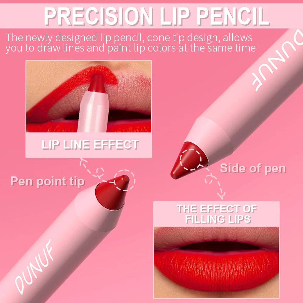 DUNUF 1 Pcs Matte Lip Liner Velvet Lip Gloss Waterproof Long-Lasting Easy to Color Music Festival Ready Lip Makeup for Lipstick Oasis Select