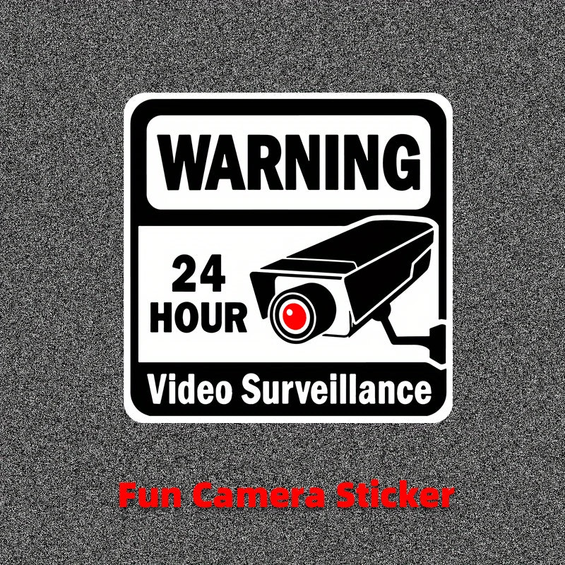 2pcs Enhance Your Security with 24-Hour Monitoring Warning Stickers: Vibrant Slogans to Safeguard Your Home and Business! Oasis Select