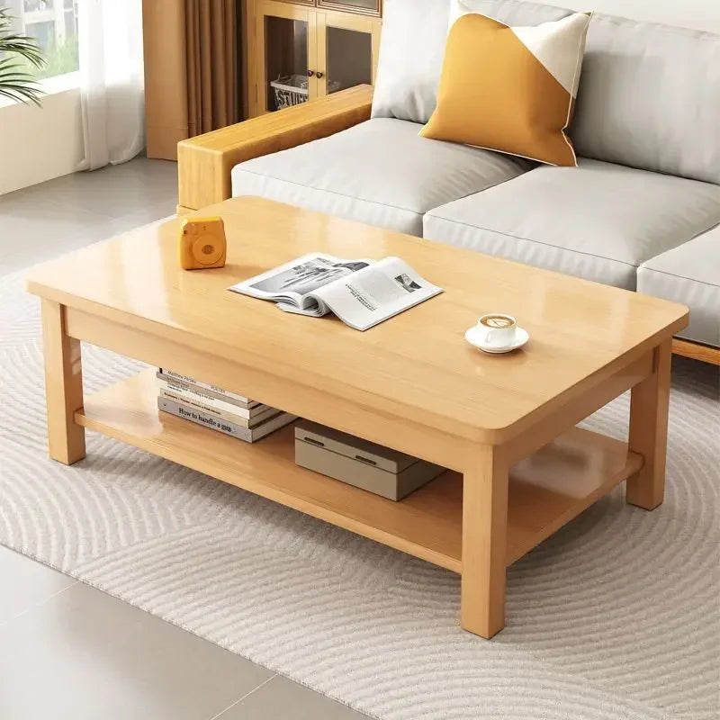 Coffee table new Chinese style living room rectangular solid wood leg tea table office tea table small apartment low table Oasis Select