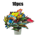 10/20/40/60pcs Fake Artificial Butterflies Stakes Colorful Simulation Butterfly Ornaments Garden Outdoor Yard Planter Flower Oasis Select 10pcs