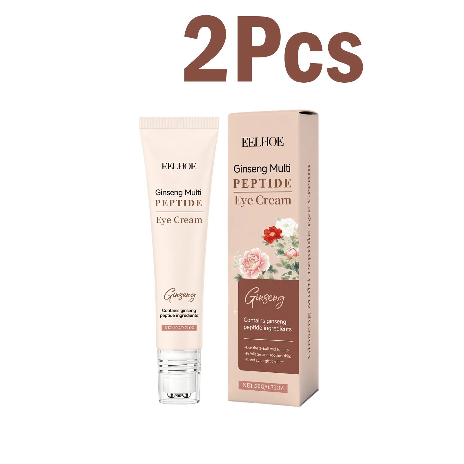 Eelhoe Ginseng Roller Eye Cream – Anti-Aging Dark Circles Roller Eye Cream Oasis Select 2 x 20g Boxed