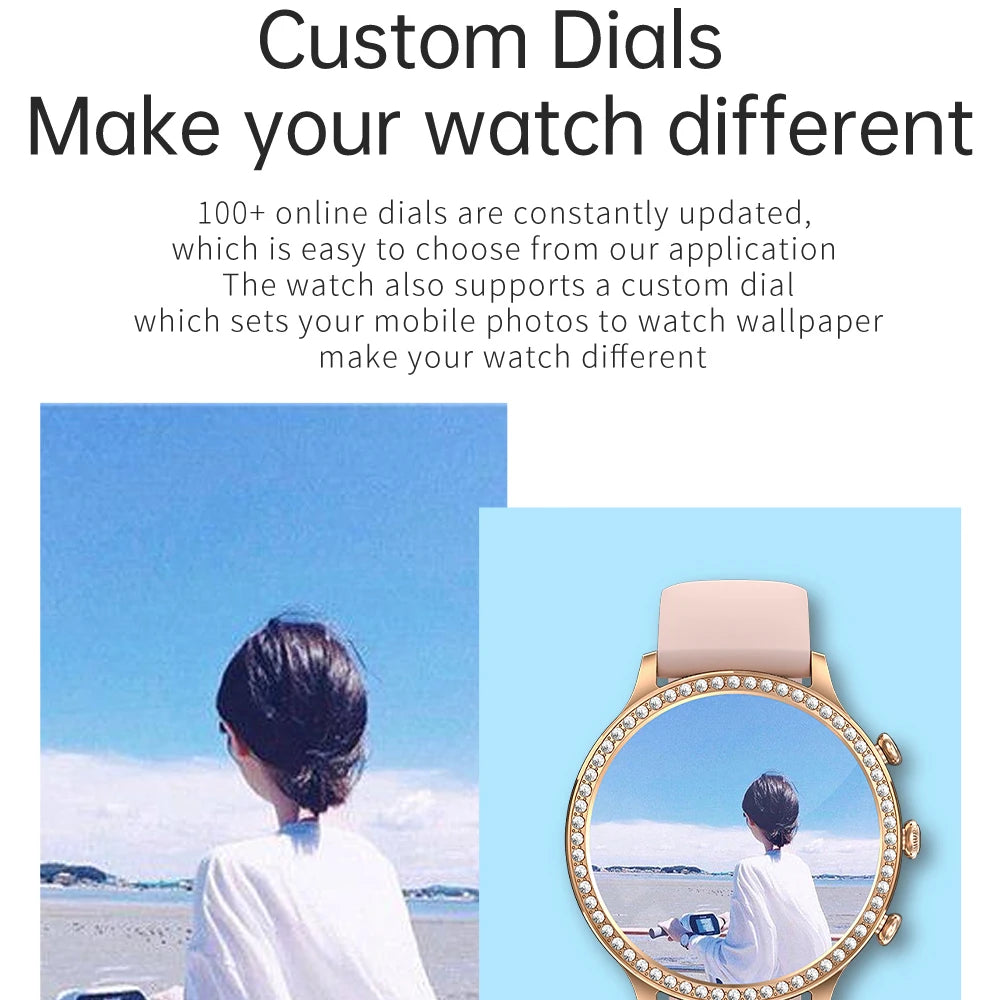 New Smart Watch Women DIY Watch Face Waterproof Heartrate Monitor Ladies Smartwatch Gifts Sports Fitness Tracker For IOS Android Oasis Select