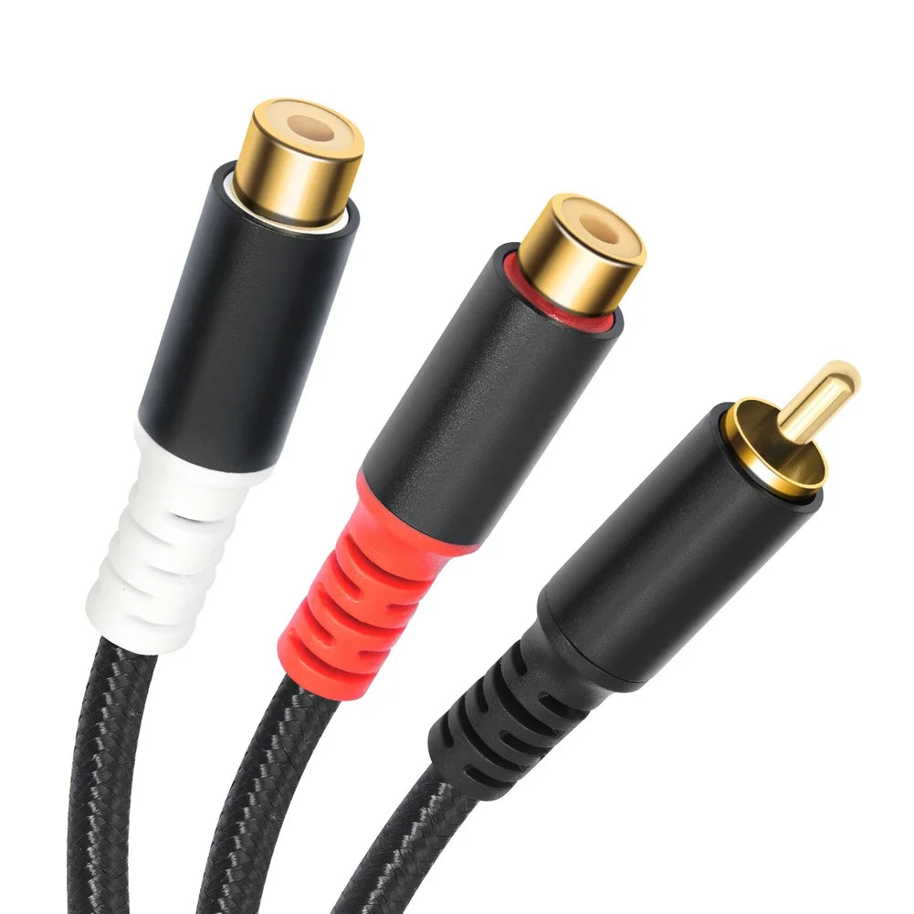 Gold Plated For RCA Male to Dual For RCA Female Y Splitter For Audio Cable 30cm for Home Theater Car For Audio Equipment Oasis Select